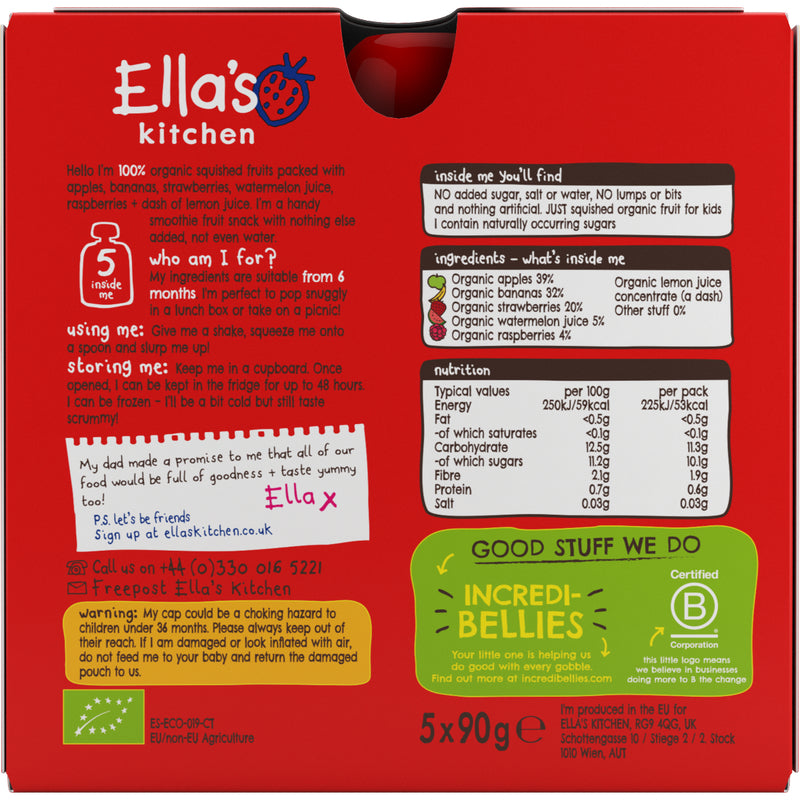 Ella's Kitchen The Red One Smoothie 90g x 5 Packs