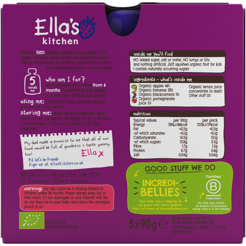 Ella's Kitchen The Purple One Smoothie 90g x 5 Packs