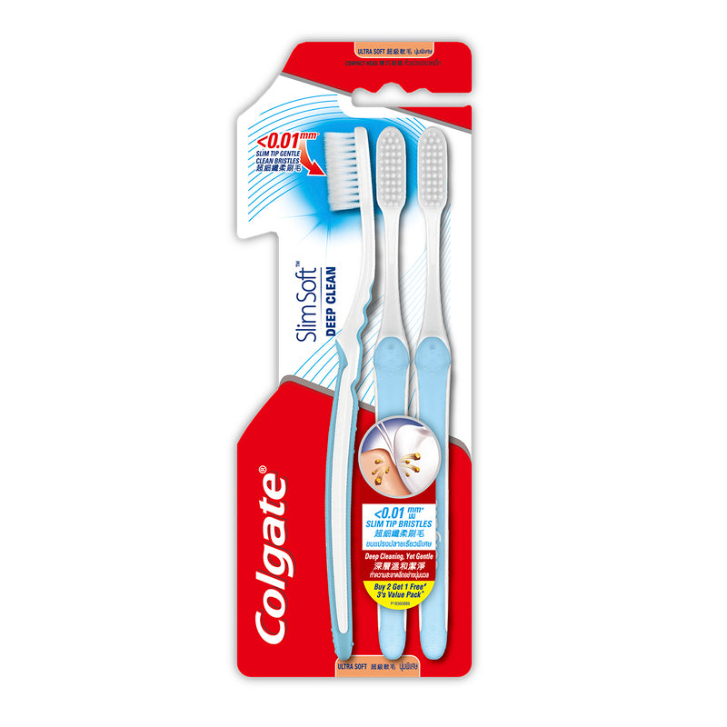 Colgate Slimsoft Compact Head Toothbrush 3pcs