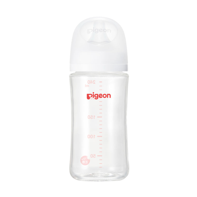 Pigeon Glass Nursing Bottle with Peristaltic PLUS (M Size Nipple) -  8oz/240ml