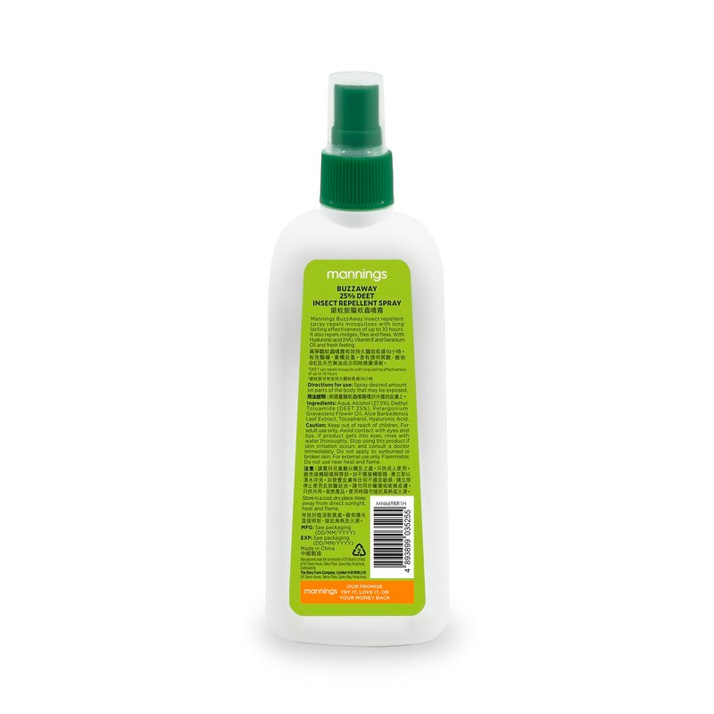 Mannings BuzzAway 25% DEET Insect Repellent Spray 200ml