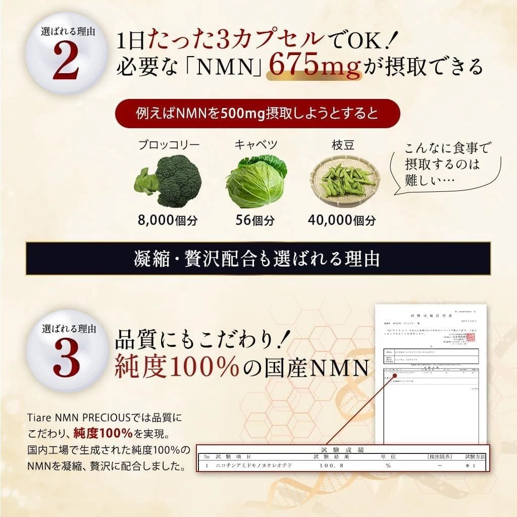 TIARE First NMN High purity 100% 20250mg /12600mg/6500mg/ 30-day supply Placenta Hyaluronic Acid Collagen