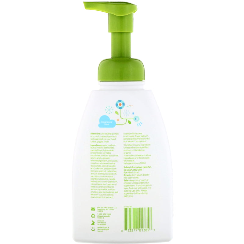 Babyganics foaming shampoo & body wash (Fragrance Free) 473ml