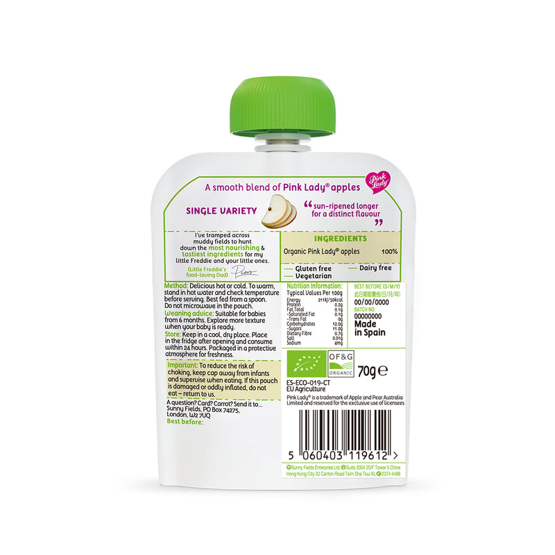 Little Freddie Organic Simple Pink Lady Apple 70g