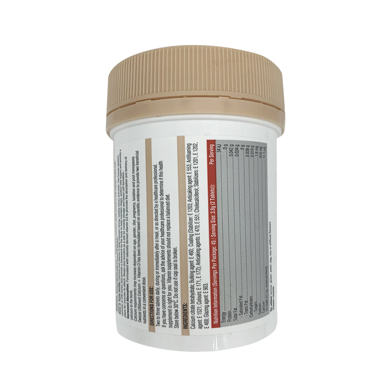 Swisse Ultiboost Calcium+Vitamin D 90 Tablets