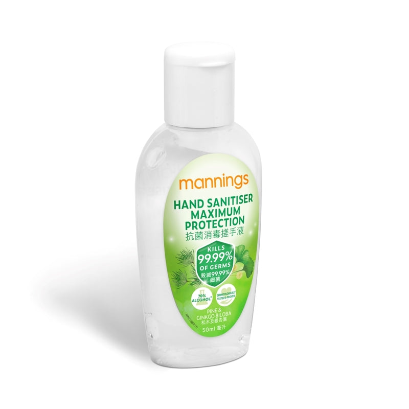 Mannings Maximum Protection Hand Sanitiser 50ml