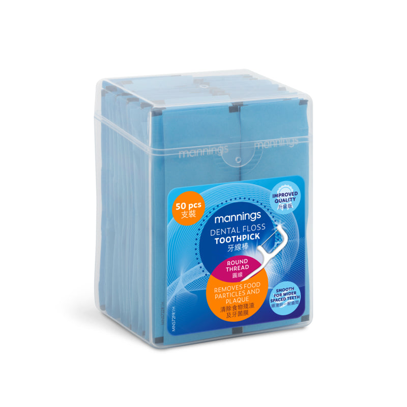 Mannings Round Thread (Individual Bag) Dental Floss Toothpick 50pcs