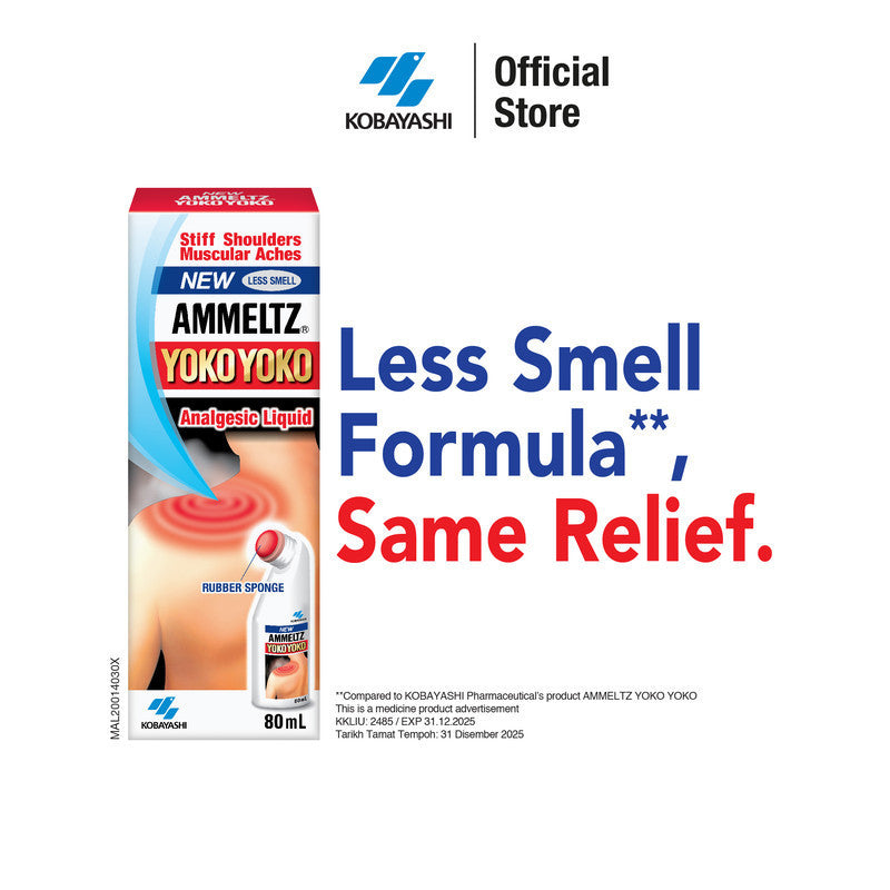 Kobayashi New Ammeltz Yokoyoko pain reliever  Muscle Joint Shoulder Vertebral Pain Congestion and Twist Curved Bottle 80ml