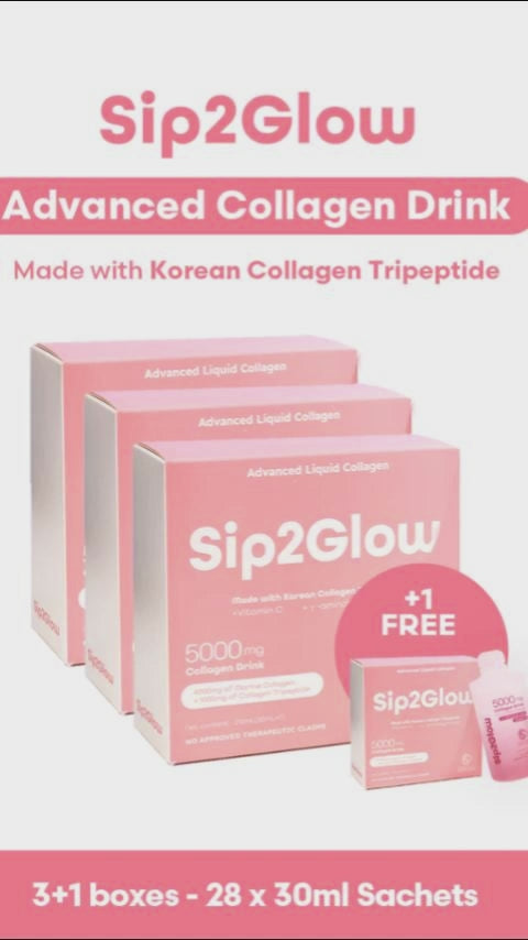 Sip2Glow Advanced Collagen Drink with Korean Collagen Tripeptide 1 box 7 bags
